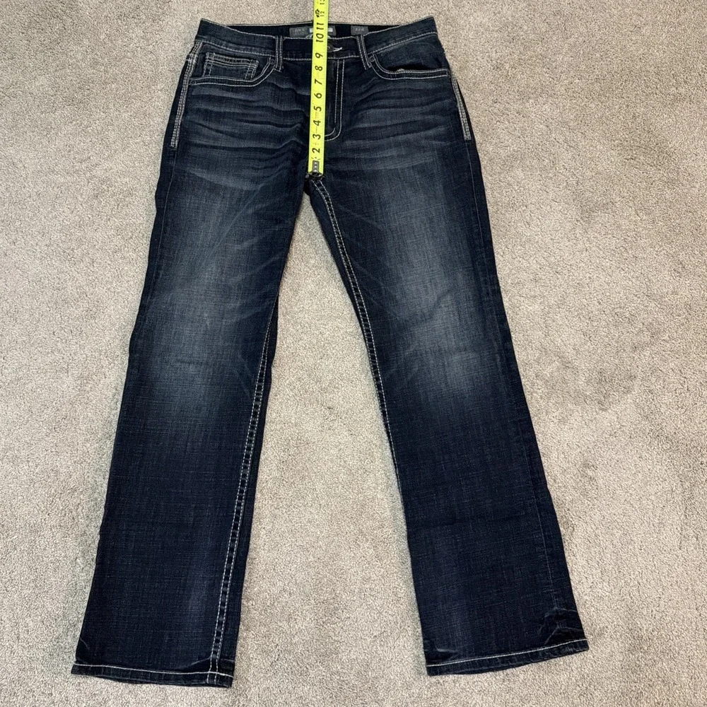 BKE Jake Denim Jean Men 32R 32x31 Dark Denim Jake Bootleg Western Cowboy